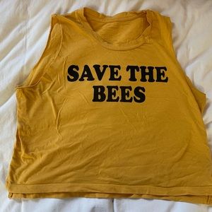 Save The Bees Cropped Muscle Tank